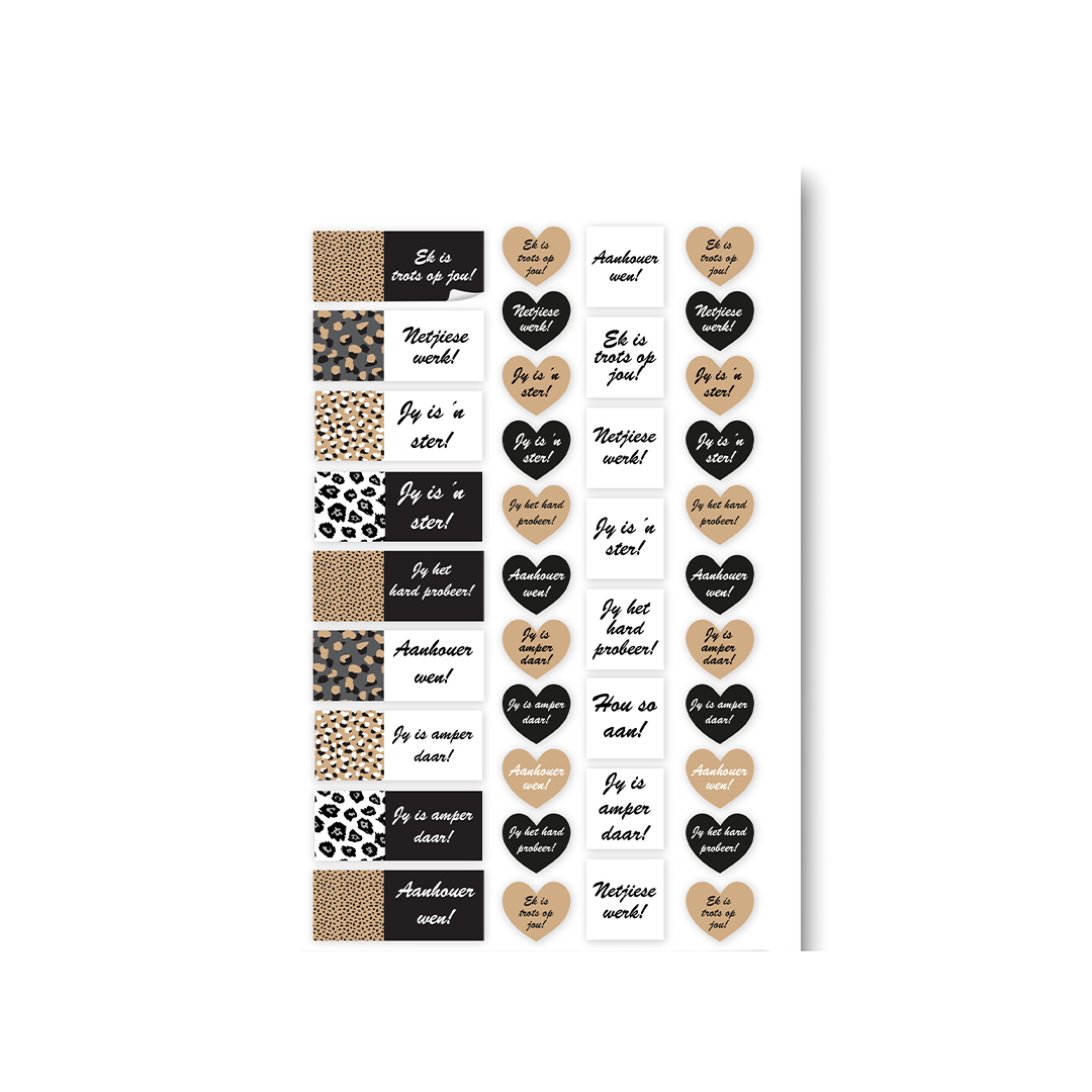 Wild Cat Print Teachers Labels In Afrikaans Print My Labels Wild cat print teachers labels in afrikaans print my labels