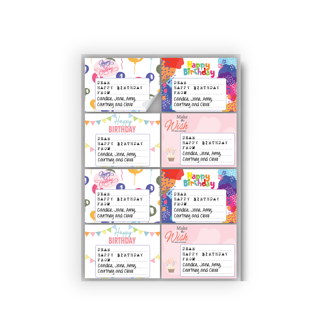 Happy Birthday Labels 11 pack of 32 Print my Labels
